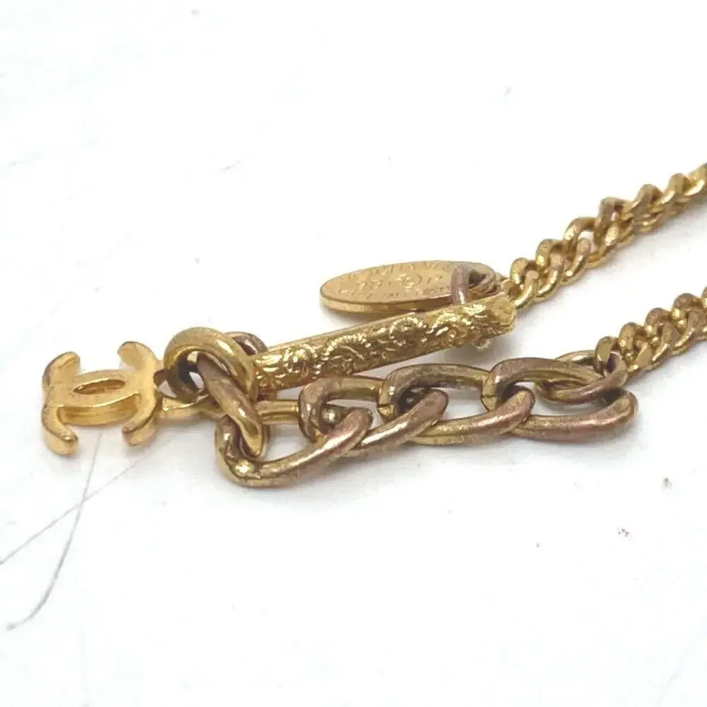 CHANEL Gold Logo Charm Bracelet